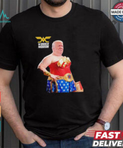 Trump wonder moron woman holding KFC french fried shirt