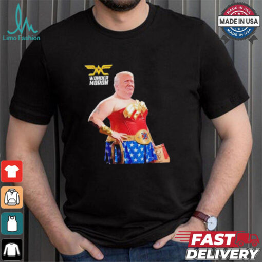 Trump wonder moron woman holding KFC french fried shirt