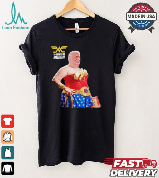 Trump wonder moron woman holding KFC french fried shirt