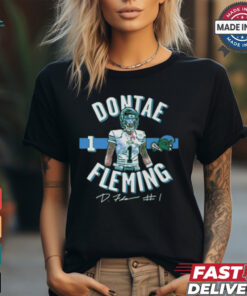 Tulane Green Wave Dontae Fleming #1 Signature t shirt