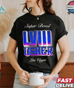 Usher Super Bowl LVIII Las Vegas logo shirt