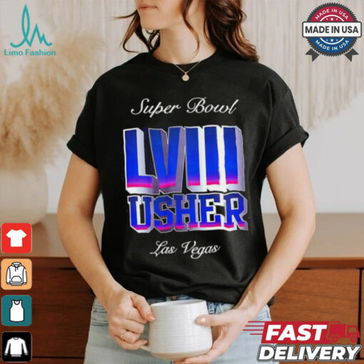 Usher Super Bowl LVIII Las Vegas logo shirt