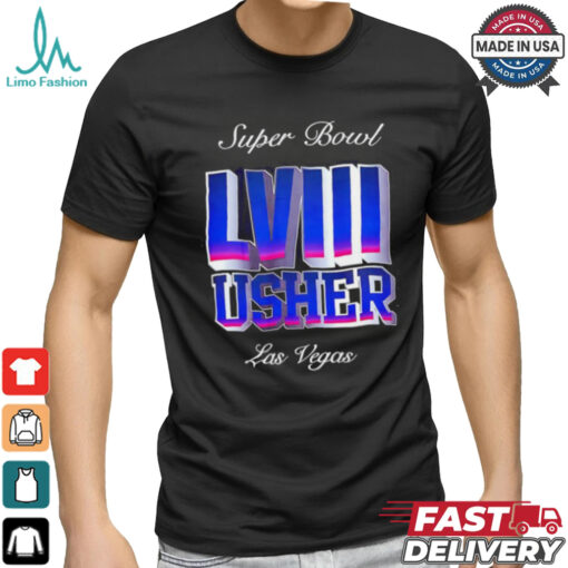 Usher Super Bowl LVIII Las Vegas logo shirt