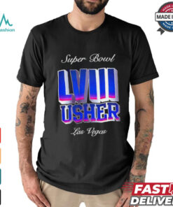 Usher Super Bowl LVIII Las Vegas logo shirt