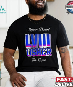 Usher Super Bowl LVIII Las Vegas logo shirt