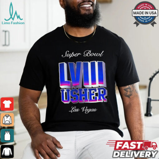 Usher Super Bowl LVIII Las Vegas logo shirt