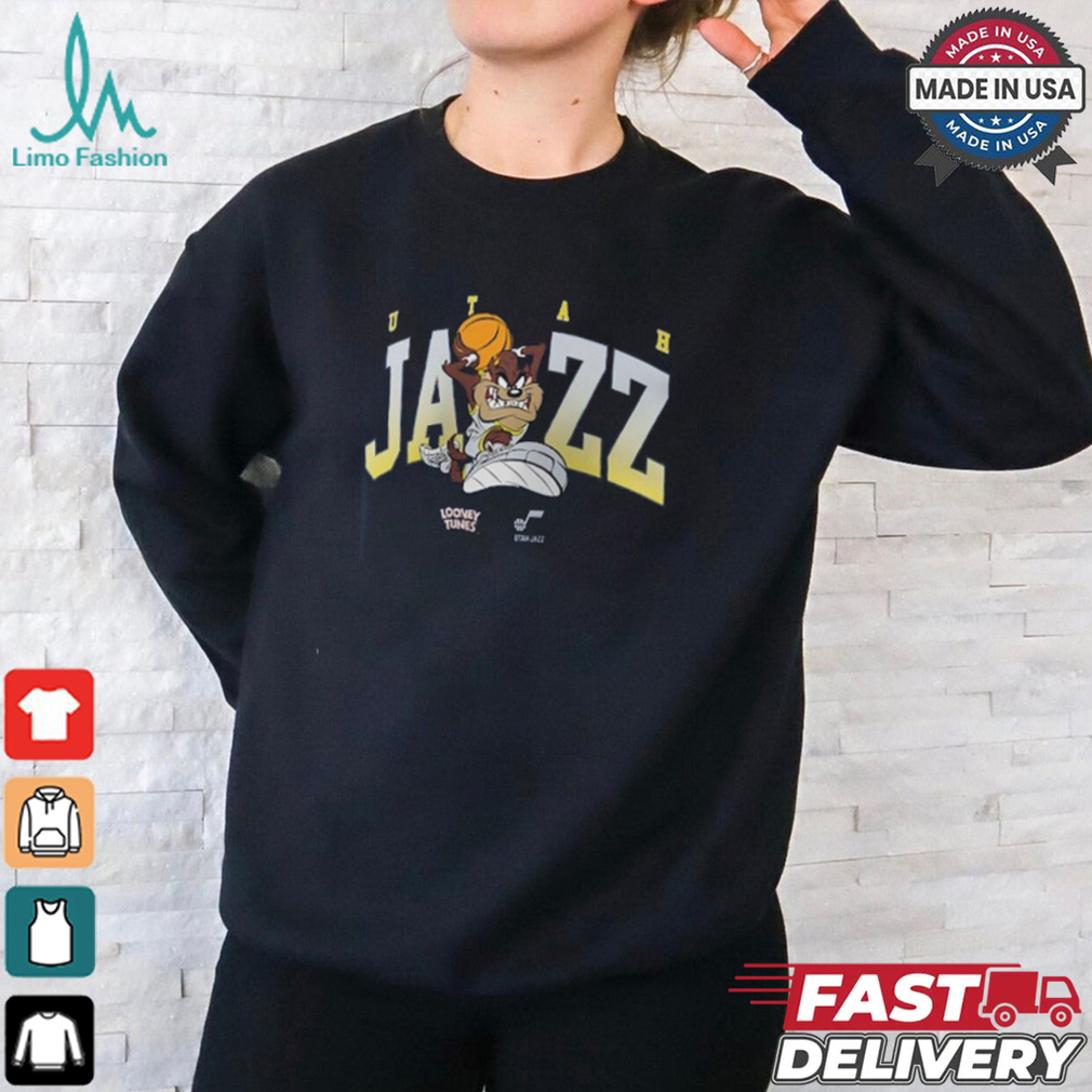 Utah Jazz Looney Tunes Taz Graphic Crew shirt Utah Jazz Looney Tunes Taz Graphic Crew shirt
