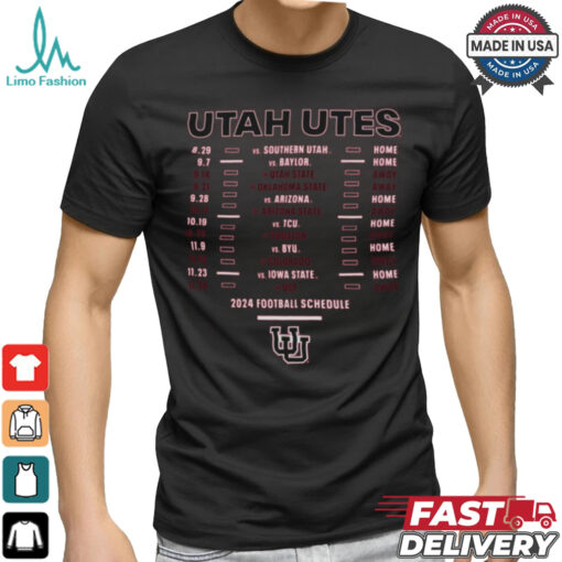Utah Utes Red Football Schedule T Shirt
