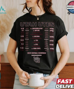 Utah Utes Red Football Schedule T Shirt