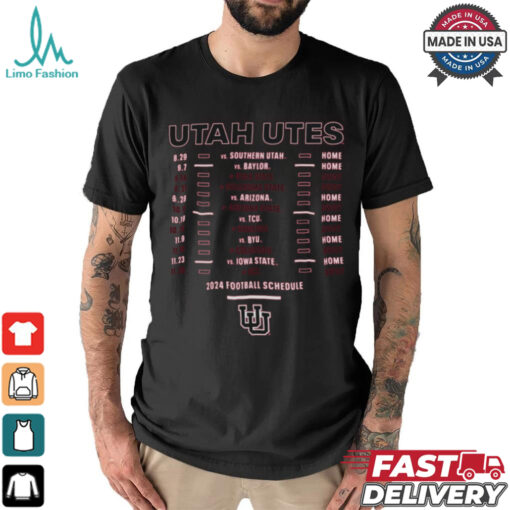 Utah Utes Red Football Schedule T Shirt
