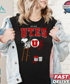 Utah Utes Snoopy Painting Shirt, hoodie, sweater, long sleeve and tank top Utah Utes Snoopy Painting Shirt