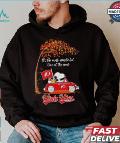 Utah Utes Snoopy driving car fall the most wonder ful time of the year shirt