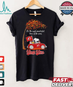 Utah Utes Snoopy driving car fall the most wonder ful time of the year shirt, hoodie, sweater, long sleeve and tank top Utah Utes Snoopy driving car fall the most wonder ful time of the year shirt