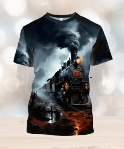 Vibrant Vintage Train Printed T Shirt
