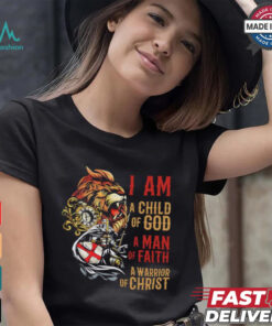 Viking lion I am a child of god a man of faith a warrior of Christ shirt