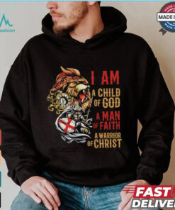 Viking lion I am a child of god a man of faith a warrior of Christ shirt