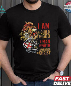 Viking lion I am a child of god a man of faith a warrior of Christ shirt
