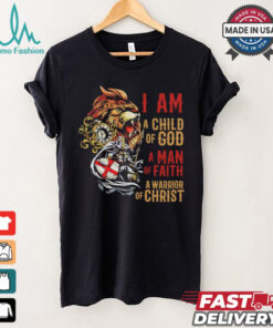 Viking lion I am a child of god a man of faith a warrior of Christ shirt