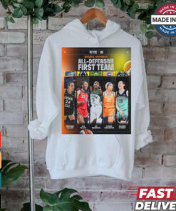 WNBA All Defensive First team Are Napheesa Collier, A’ja Wilson, Ezi Magbegor, Dijonai Carrington, Breanna Stewart 2024 Poster t shirt