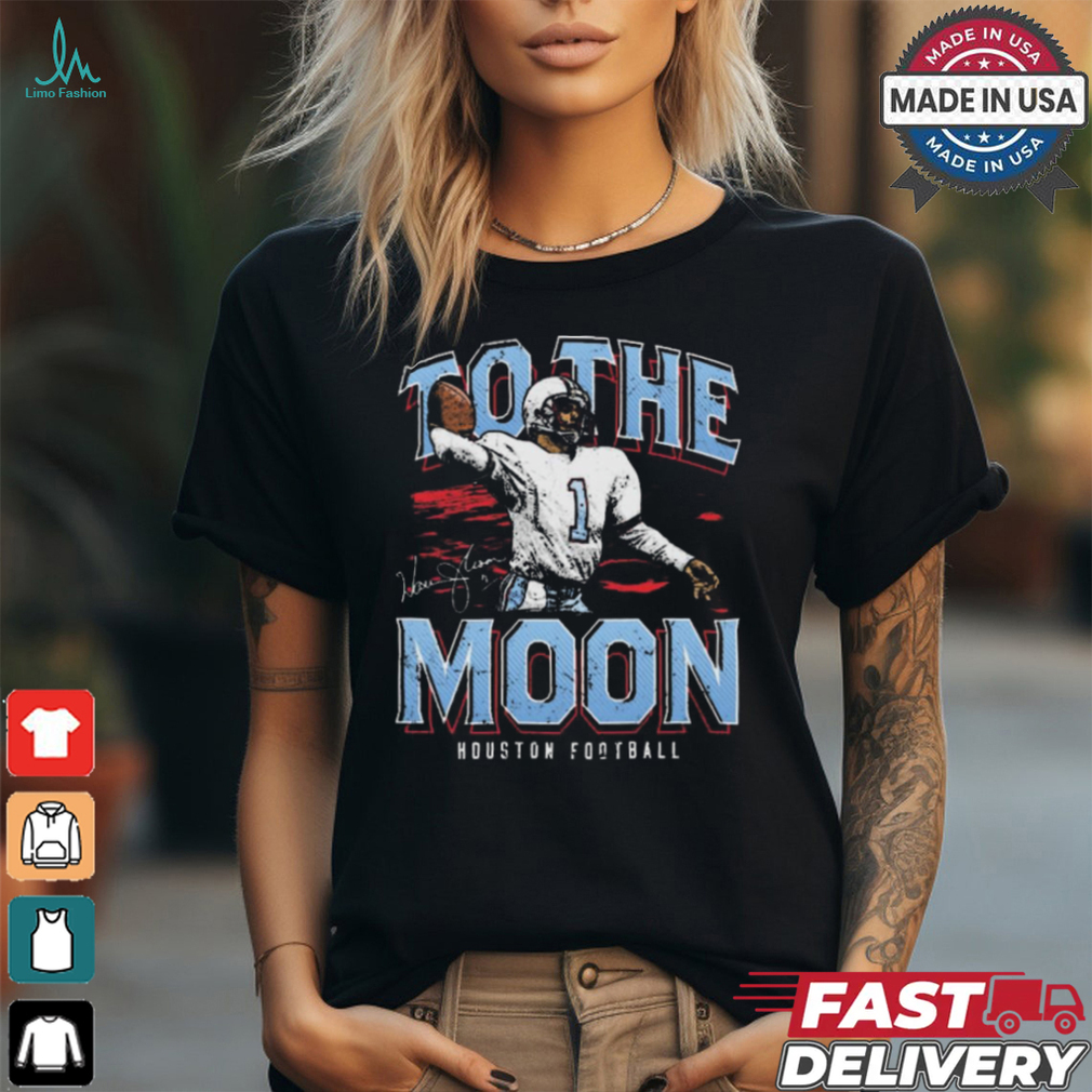Warren Moon 1 Houston Football To The Moon Signature Vintage Painting t shirt Warren Moon 1 Houston Football To The Moon Signature Vintage Painting t shirt