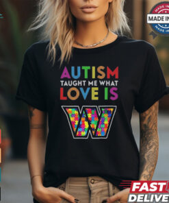 Washington Commanders NFL 2024 Autism Taught Me What Love Is t shirt