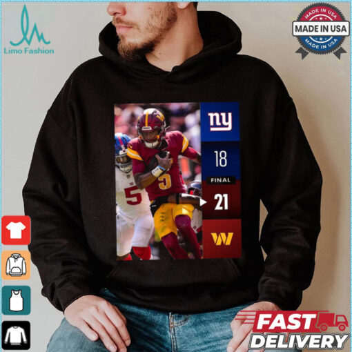 Washington Commanders Win 21 18 New York Giants 2024 NFL Week 2 Final Score Shirt