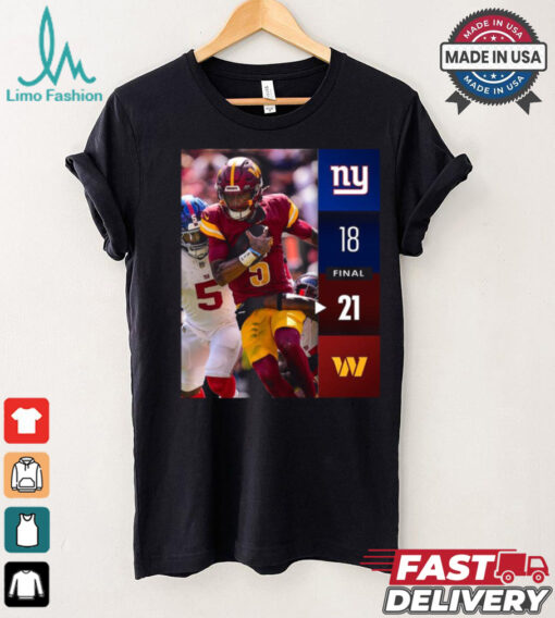 Washington Commanders Win 21 18 New York Giants 2024 NFL Week 2 Final Score Shirt