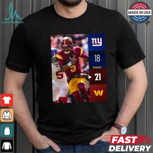 Washington Commanders Win 21 18 New York Giants 2024 NFL Week 2 Final Score Shirt