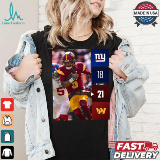 Washington Commanders Win 21 18 New York Giants 2024 NFL Week 2 Final Score Shirt