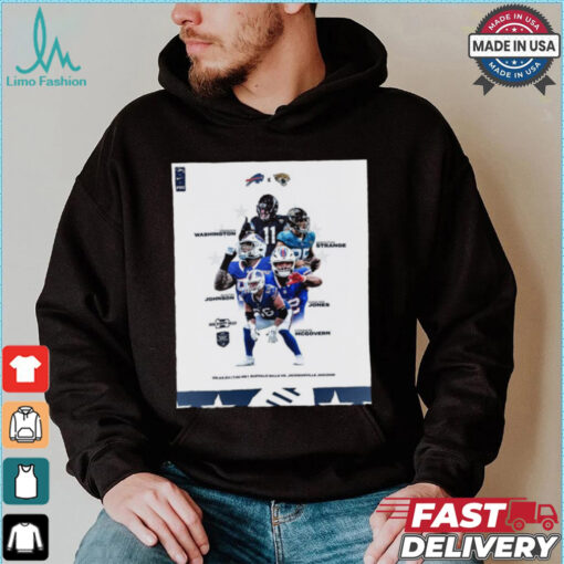 Washington, Strange, Johnson, Jones, McGovern Buffalo Bills vs Jacksonville Jaguars 09 23 2024 Made In Happy Valley Poster t shirt