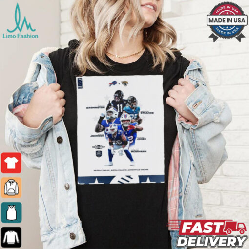 Washington, Strange, Johnson, Jones, McGovern Buffalo Bills vs Jacksonville Jaguars 09 23 2024 Made In Happy Valley Poster t shirt