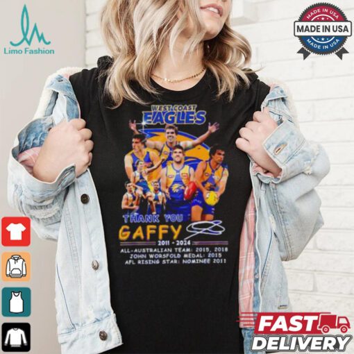 West Coast Eagles x Andrew Gaff thank you shirt