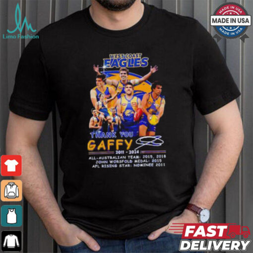 West Coast Eagles x Andrew Gaff thank you shirt