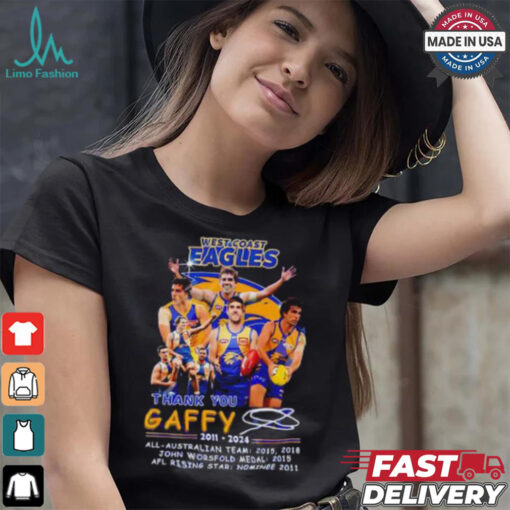 West Coast Eagles x Andrew Gaff thank you shirt