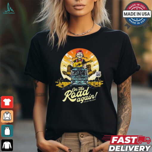 Willie Nelson On The Road Again 2024 Retro Painting t shirt