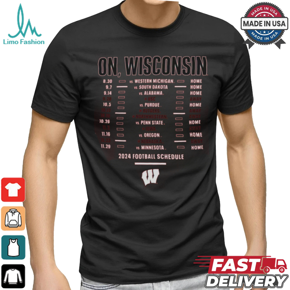Wisconsin Badgers Red Football Schedule T Shirt Wisconsin Badgers Red Football Schedule T Shirt