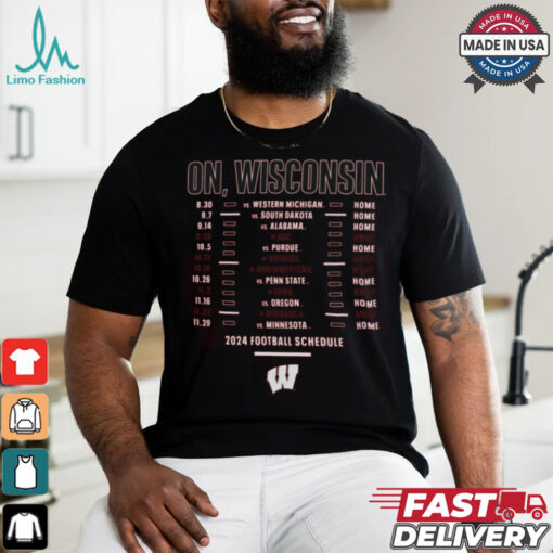 Wisconsin Badgers Red Football Schedule T Shirt