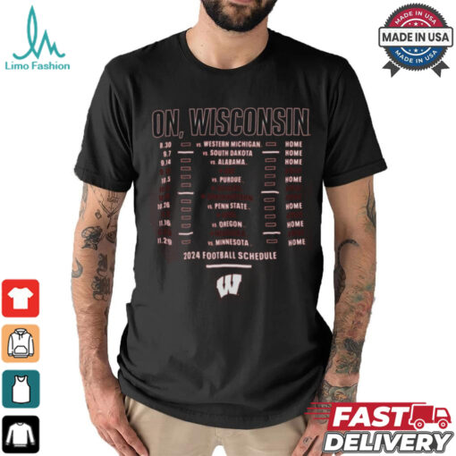 Wisconsin Badgers Red Football Schedule T Shirt