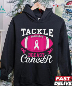 Woman Tackle Football Pink Ribbon Breast Cancer Awareness Women's Oversized Comfort T Shirt