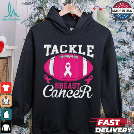 Woman Tackle Football Pink Ribbon Breast Cancer Awareness Women’s Oversized Comfort T Shirt