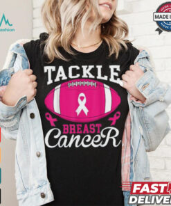 Woman Tackle Football Pink Ribbon Breast Cancer Awareness Women's Oversized Comfort T Shirt