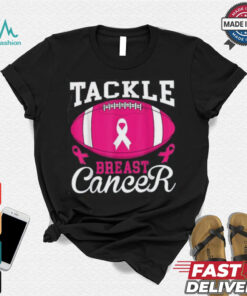 Woman Tackle Football Pink Ribbon Breast Cancer Awareness Women's Oversized Comfort T Shirt