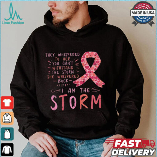 Women Ribbon I Am The Storm Survivor Breast Cancer Awareness Gift T Shirt