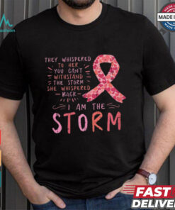 Women Ribbon I Am The Storm Survivor Breast Cancer Awareness Gift T Shirt