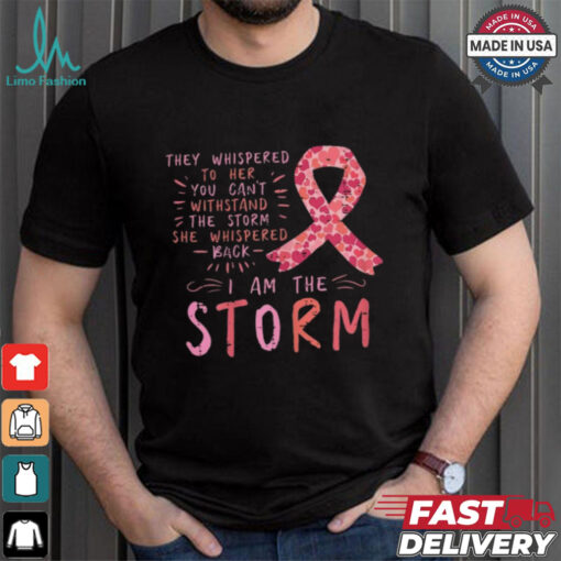 Women Ribbon I Am The Storm Survivor Breast Cancer Awareness Gift T Shirt