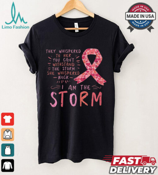 Women Ribbon I Am The Storm Survivor Breast Cancer Awareness Gift T Shirt