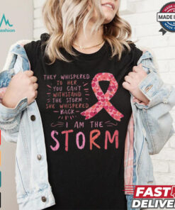 Women Ribbon I Am The Storm Survivor Breast Cancer Awareness Gift T Shirt