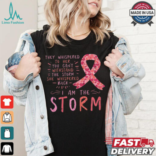 Women Ribbon I Am The Storm Survivor Breast Cancer Awareness Gift T Shirt