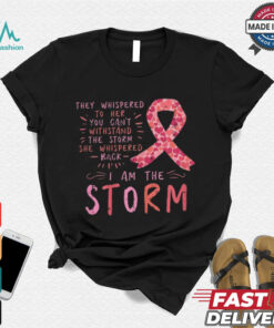 Women Ribbon I Am The Storm Survivor Breast Cancer Awareness Gift T Shirt