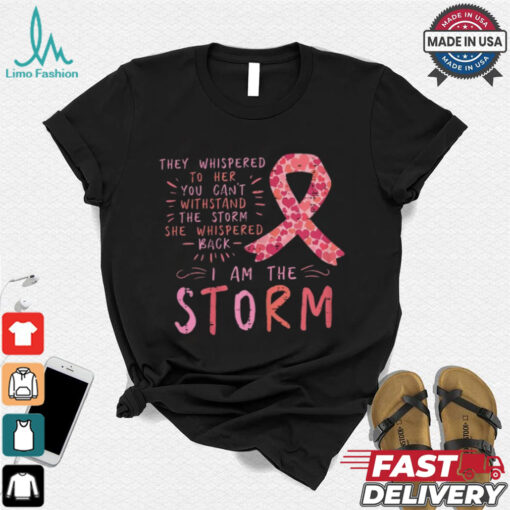 Women Ribbon I Am The Storm Survivor Breast Cancer Awareness Gift T Shirt